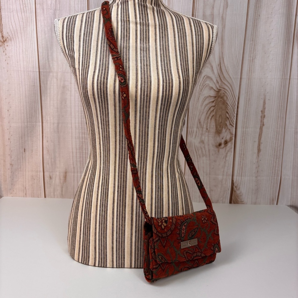Isabella's Journey Crossbody Bag Textured Paisley Wallet with Strap Versatile